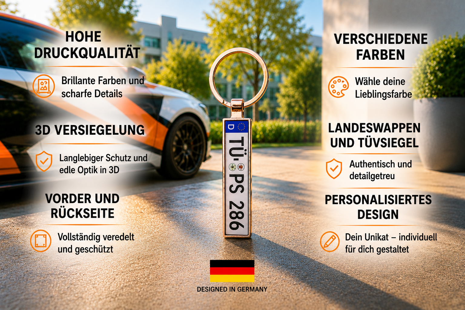 Schlüsselanhänger Kennzeichen Deutschland