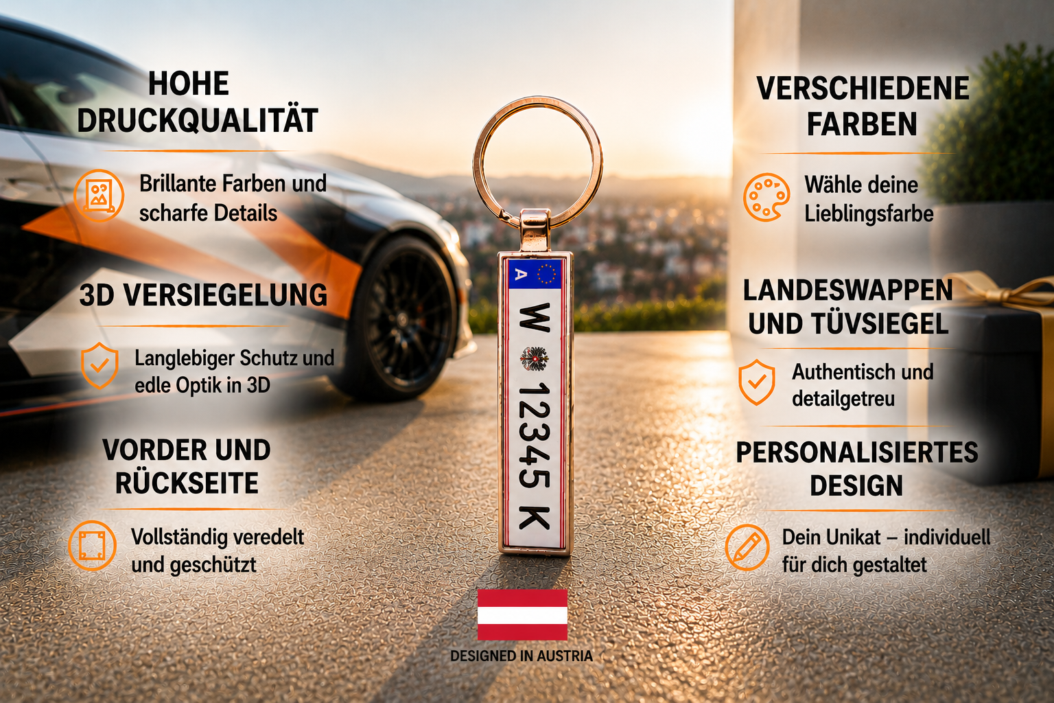 Schlüsselanhänger Kennzeichen Österreich