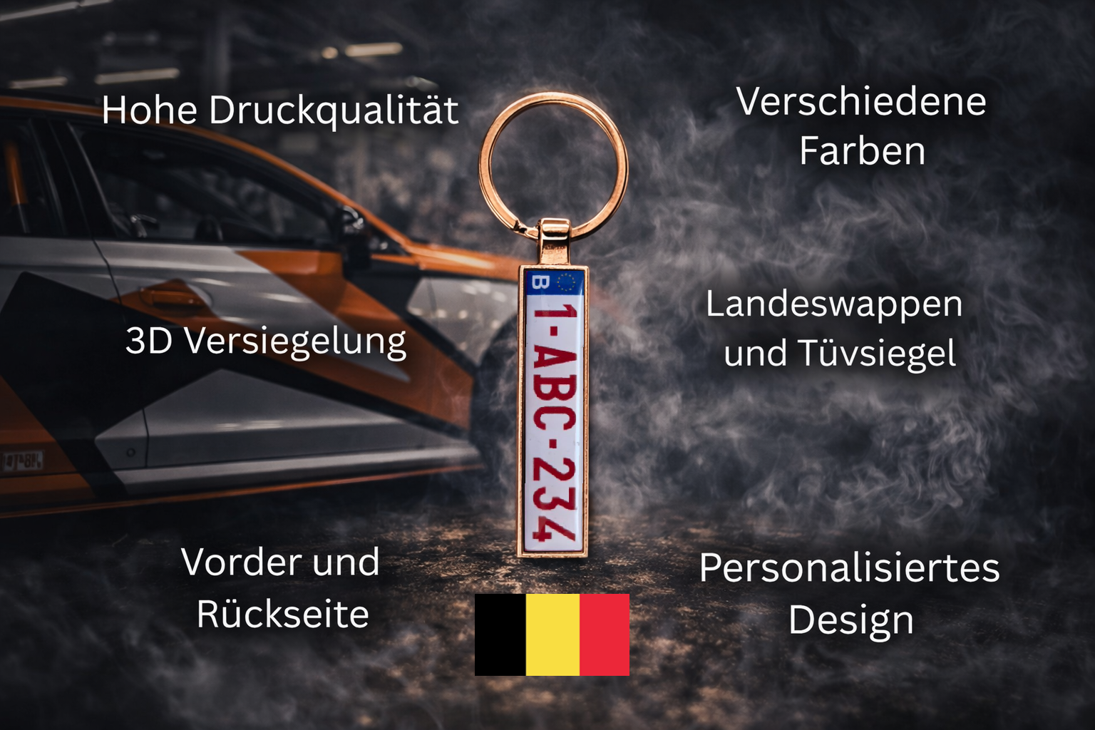 Schlüsselanhänger Kennzeichen Belgien