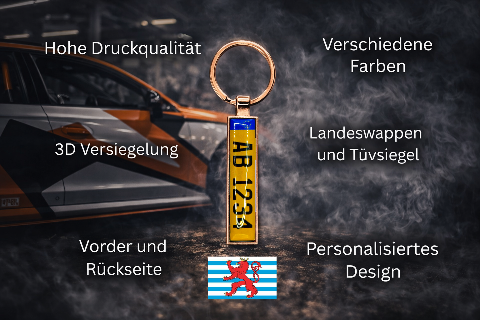 Schlüsselanhänger Kennzeichen Luxemburg
