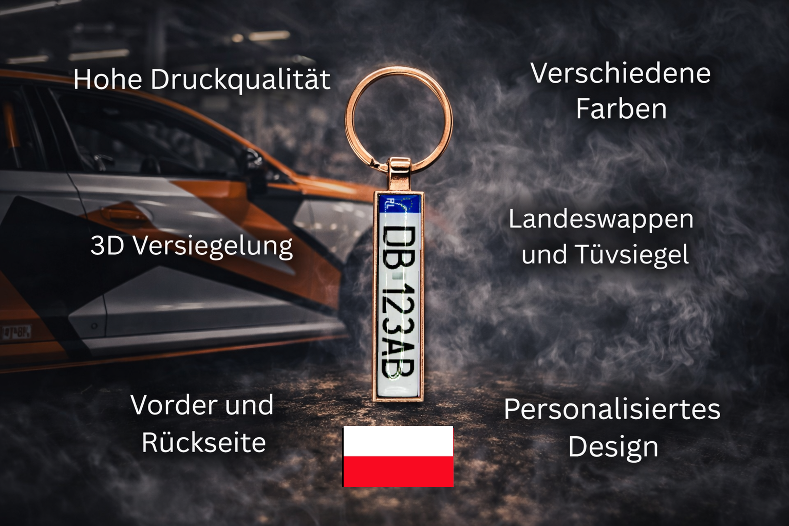 Schlüsselanhänger Kennzeichen Polen