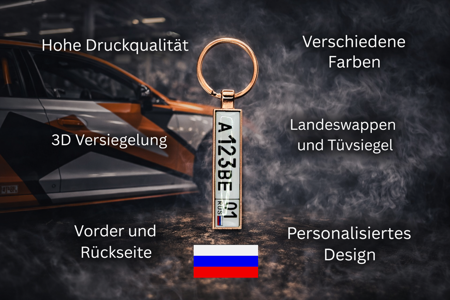 Schlüsselanhänger Kennzeichen Russland