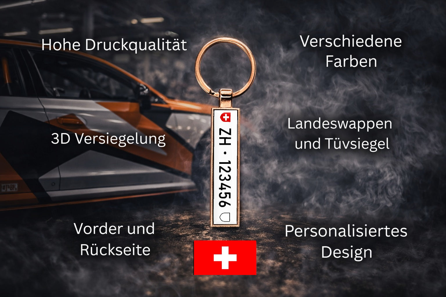 Schlüsselanhänger Kennzeichen Schweiz