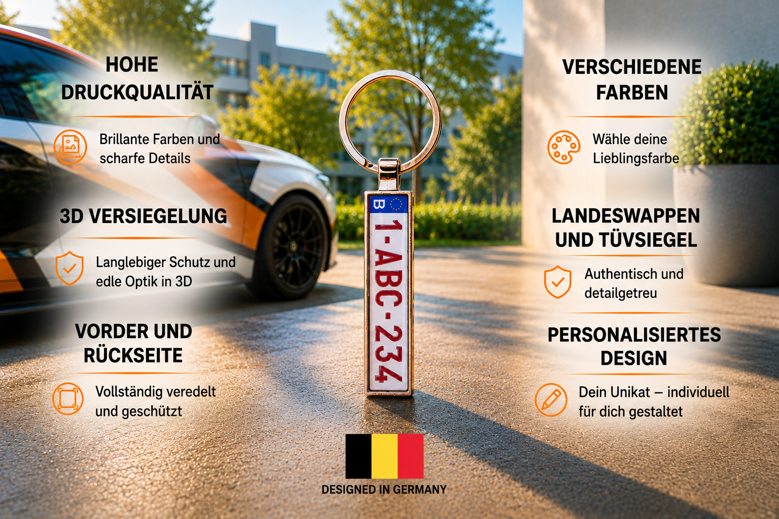 Schlüsselanhänger Kennzeichen Belgien