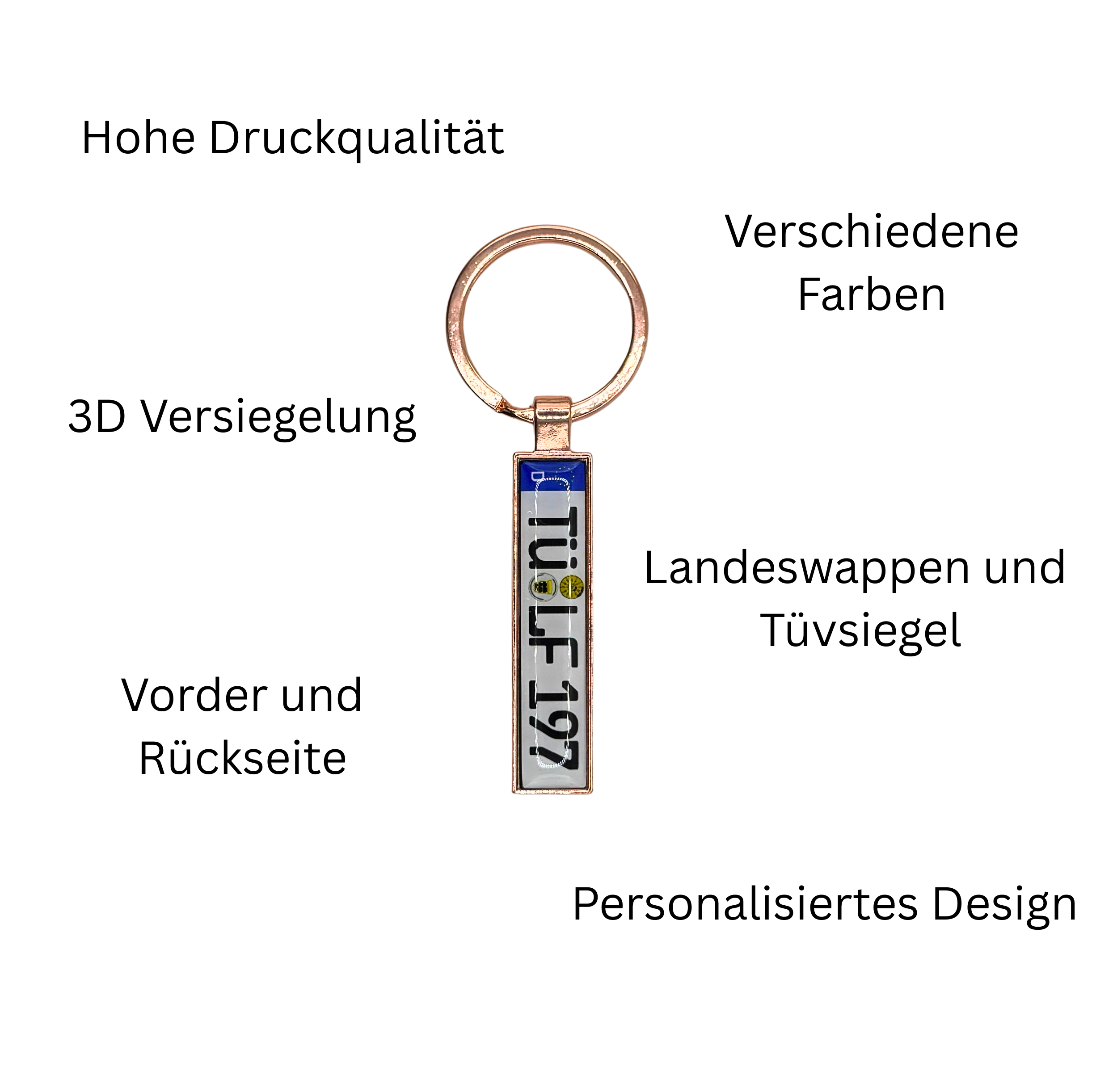 Personalisierte Schlüsselanhänger aus Metall