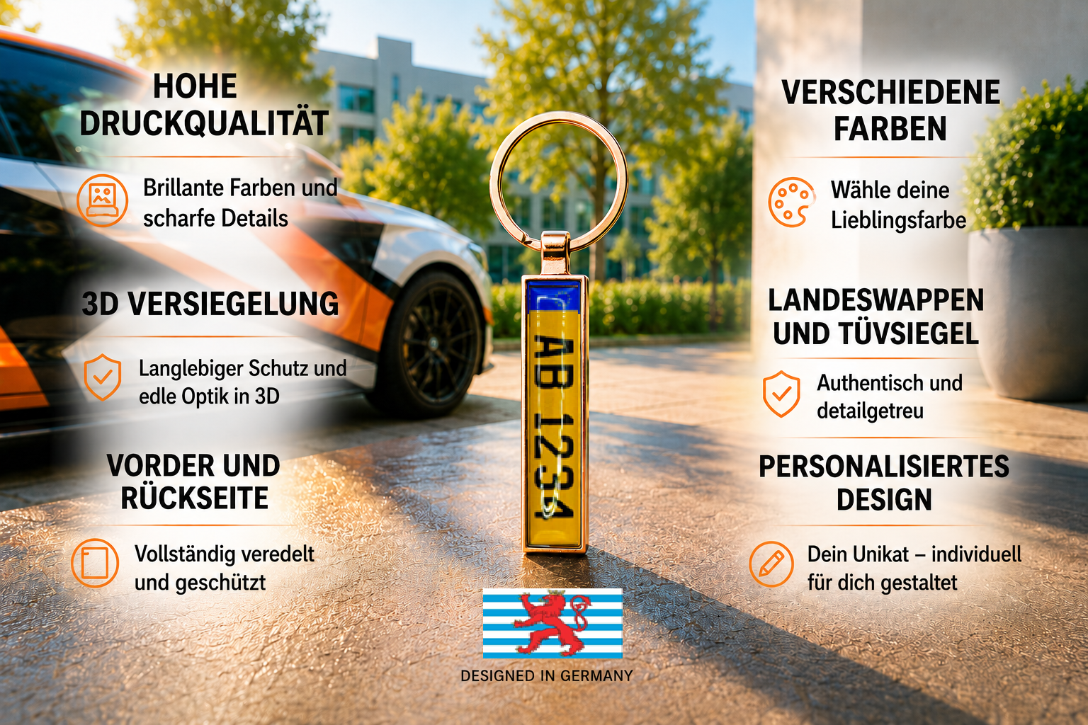 Schlüsselanhänger Kennzeichen Luxemburg