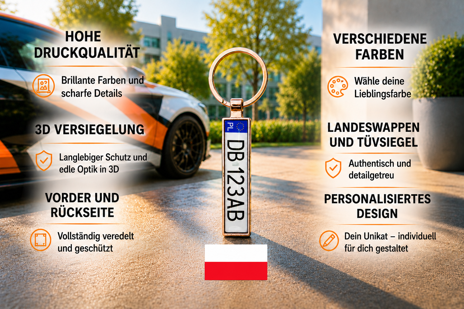 Schlüsselanhänger Kennzeichen Polen