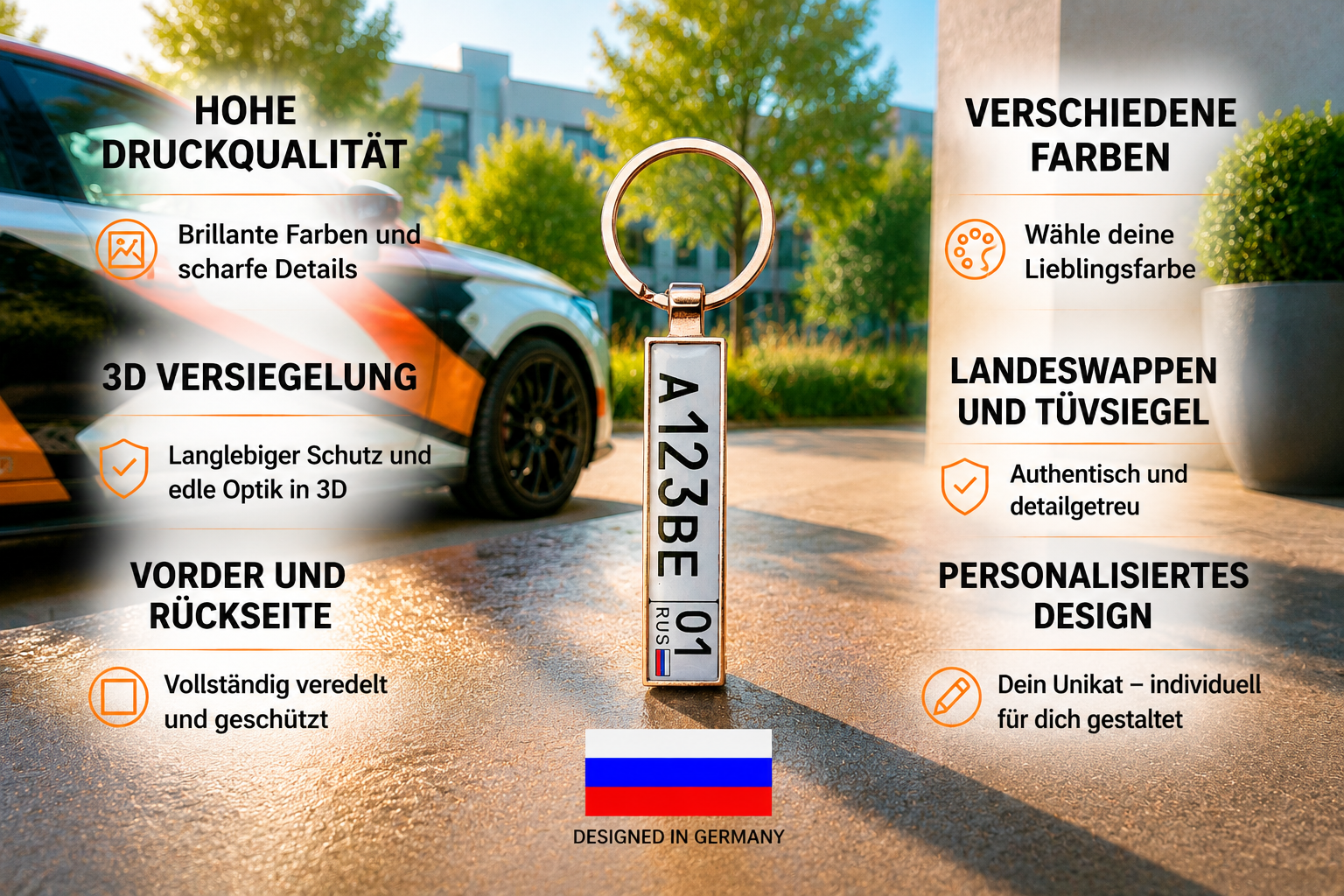 Schlüsselanhänger Kennzeichen Russland
