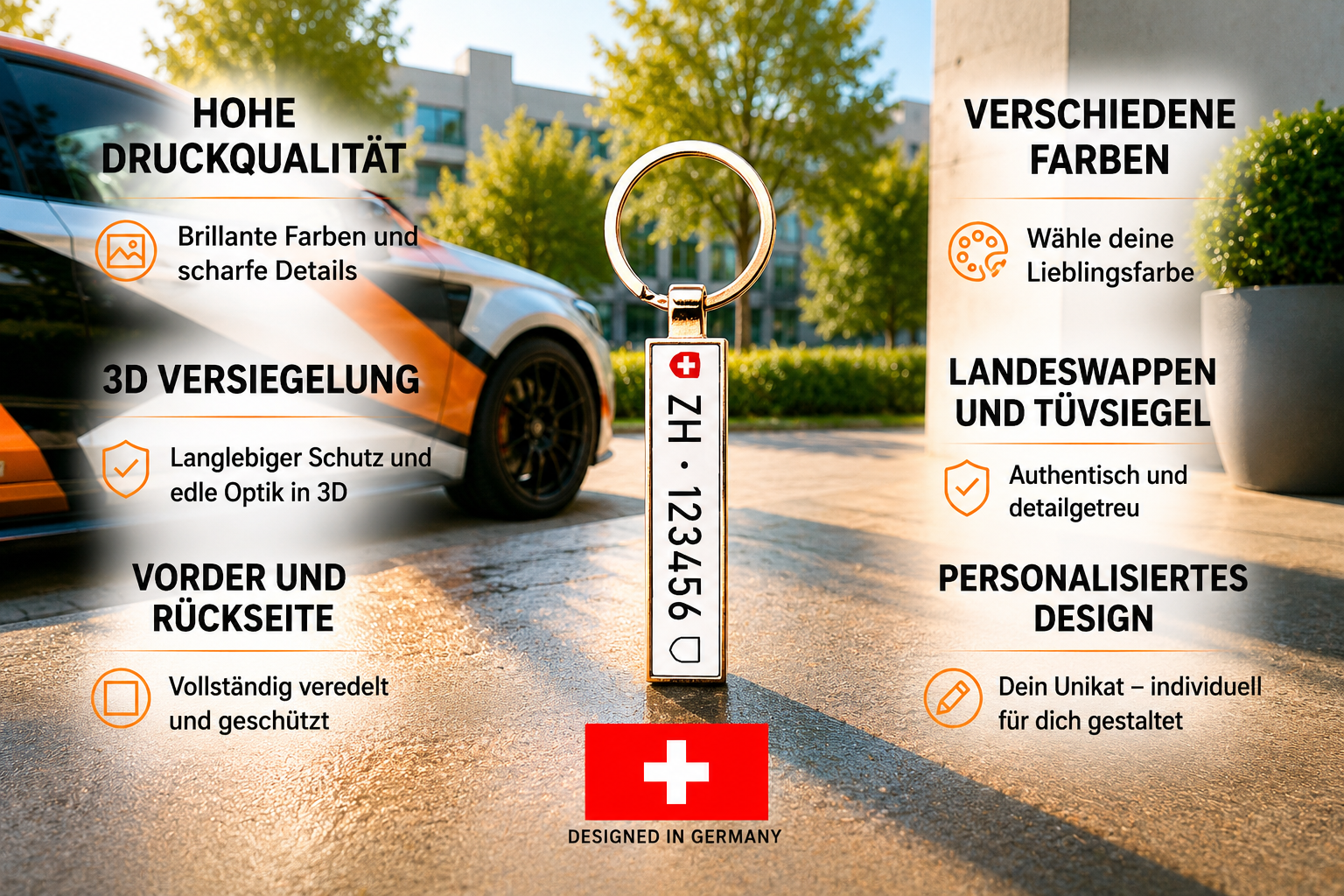 Schlüsselanhänger Kennzeichen Schweiz